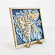 Svalbard. Map of the depths of the archipelago. Bathymetric 3D map, Stained glass, St. Petersburg,  Фото №1