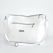 Сумки и аксессуары handmade. Livemaster - original item Crossbody Bag Bag Leather White Hobo Bag with Shoulder Strap. Handmade.