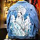 Painting customization of clothes Vrubel Jacket with print Swan Princess. Outerwear Jackets. nataliadenimart. My Livemaster. Фото №6