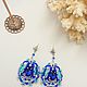 Long blue Stone charm earrings. Earrings. elena (luxus-stil). My Livemaster. Фото №4