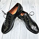 Men's shoes made of alligator leather, in dark blue. Oxfords. SHOES&BAGS. My Livemaster. Фото №5