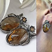 Украшения handmade. Livemaster - original item Charm earrings with Cherry quartz, silvering. Handmade.