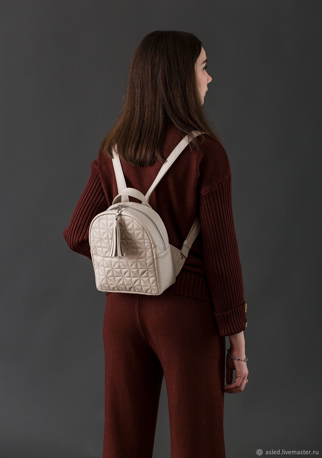 Рюкзак кожаный женский "Royal" (Бежевый) купить в интернет-магазине ...