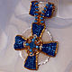Брошь-орден  с сине-белым крестом, Брошь-булавка, Санкт-Петербург,  Фото №1