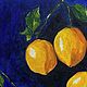 Картина «Лимоны на фоне Индиго» акрил. Картины. Керамика С Душой. Ярмарка Мастеров.  Фото №6