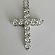 Necklace with a moissanite cross silver, Cross, Novosibirsk,  Фото №1