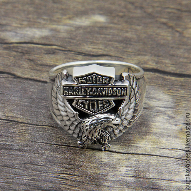 Men's Harley Davidson ring of silver 925 with an eagle shop online on