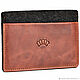 Leather documentsize 'Richie' (red antique). Business card holders. Russian leather Guild. My Livemaster. Фото №5