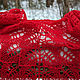 Chal rojo grande hecho de hilo de lana pura suave. Shawls. IRINA GRUDKINA Handmade Knitwear. My Livemaster. Фото №4