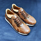 Обувь ручной работы handmade. Livemaster - original item Sneakers made of genuine ostrich leather and genuine suede.. Handmade.