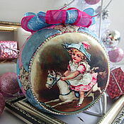Сувениры и подарки handmade. Livemaster - original item Christmas ball Girl on a horse (collectible). Handmade.