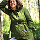 A linen duster with embroidery 'Forest grass'. Wind Jackets. Алена Тимофеева (indeeza). My Livemaster. Фото №6