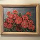 Oil painting on canvas red flowers on grey background. Pictures. elviramaistruk. Online shopping on My Livemaster.  Фото №2