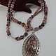 Long beads with a stone pendant (rhodonite, variscite, lepidolite). Necklace. Magic box. My Livemaster. Фото №5