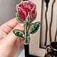 Brooch flower rose beaded. Brooches. vettochka. Online shopping on My Livemaster.  Фото №2