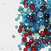 Материалы для творчества handmade. Livemaster - original item Beads mix 25 Turquoise with red 10 g. Handmade.