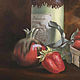 Order Painting ' still Life with strawberries and Dodo bird figurine'. Artist Iuliia Kravchenko (realism-painting). Livemaster. . Pictures Фото №3