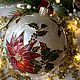 Order Glass Christmas ball Poinsettia. ArtAnett_vitrage (Anna). Livemaster. . Christmas decorations Фото №3
