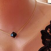 Украшения handmade. Livemaster - original item Mini Necklace AMULET made of Black Agate Gilt 18K. Handmade.