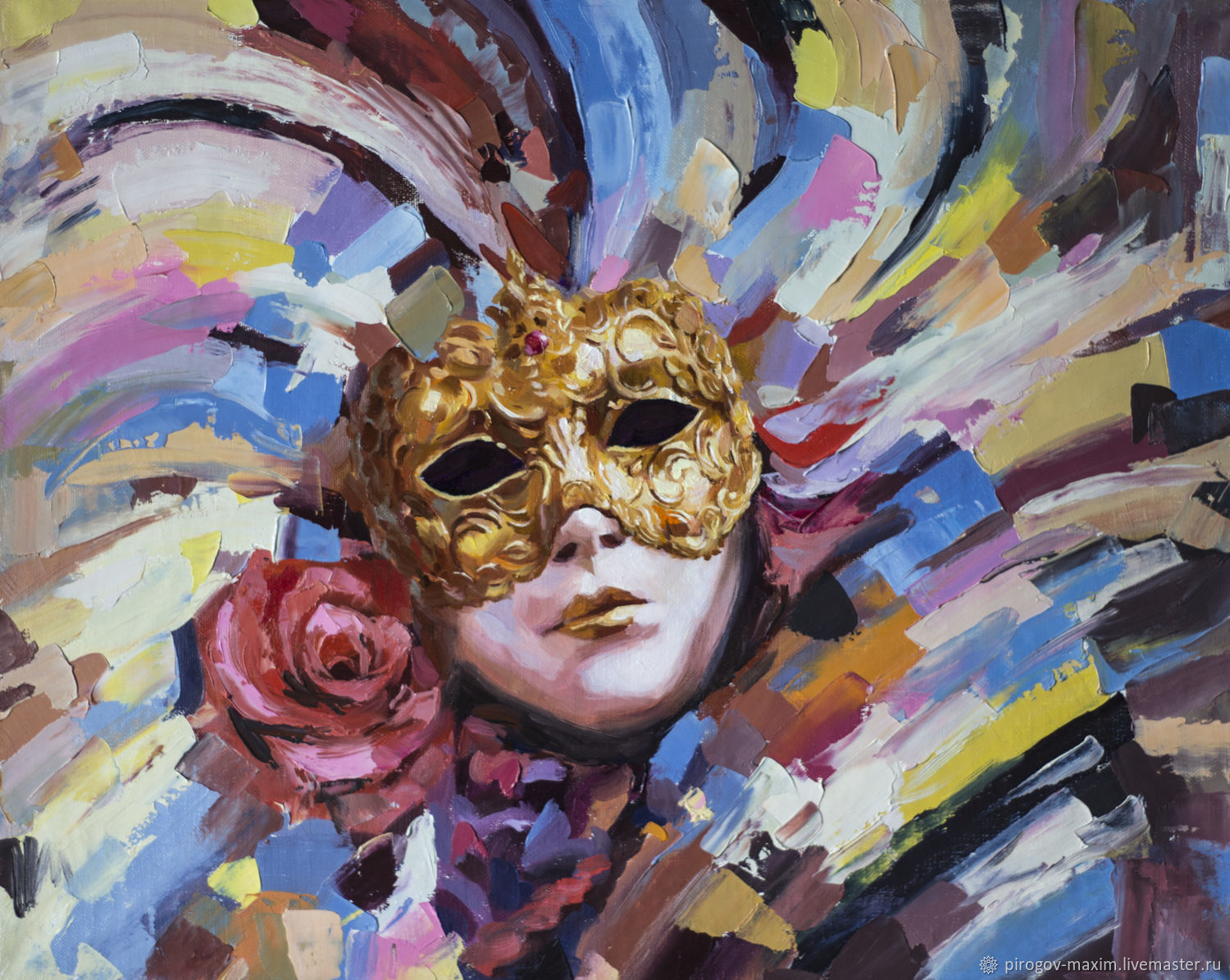 Venetian mask. Oil painting on canvas, Pictures, Samara,  Фото №1
