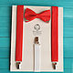 Red tie with metal. inserts red suspenders. Butterflies. Respect Accessories. Online shopping on My Livemaster.  Фото №2