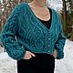 Кардиган вязаный Изумрудный. Кардиганы. Мон плезир Вязаные вещи. Интернет-магазин Ярмарка Мастеров.  Фото №2