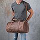 Кожаная Дорожная сумка Duffle Dark Brown. Дорожная сумка. Manticastore. Ярмарка Мастеров.  Фото №12