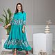 Order Boho dress made of viscose turquoise with sequins. NATALINI. Livemaster. . Dresses Фото №3