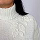 Women's turtleneck Frost, merino wool, leaves pattern, Turtleneck Sweaters, Voronezh,  Фото №1