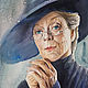 Портрет Минервы МакГонагалл акварелью. Актриса Мегги Смитт. Картины. Olga Shevcova. Интернет-магазин Ярмарка Мастеров.  Фото №2
