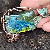 Украшения ручной работы. Ярмарка Мастеров - ручная работа Brooch-pin: Blue BIRD of HAPPINESS. Handmade.