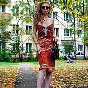 Шелковое брендовое платье, сарафан "Фиалка" Calvin Klein