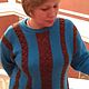 Пуловер  с ажурными полосами, Пуловеры, Москва,  Фото №1