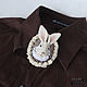 Brooch 'Vanilla the rabbit'. Brooch-clip. mira-umka. Online shopping on My Livemaster.  Фото №2
