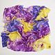 Silk handkerchief batik purple-yellow neckerchief gift. Shawls1. SilkColor. Online shopping on My Livemaster.  Фото №2