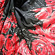 Silk Scarf 'Roses' Red,Black silk 100%. Shawls1. Silk Batik Watercolor ..VikoBatik... My Livemaster. Фото №4