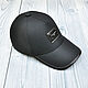Baseball cap, made of dense water-repellent material, black color, Baseball caps, St. Petersburg,  Фото №1