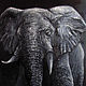 Слон большая  интерьерная картина маслом. Картины. neFORMATart. Интернет-магазин Ярмарка Мастеров.  Фото №2