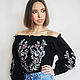 Black embroidered blouse 'Painted patterns', Blouses, Vinnitsa,  Фото №1