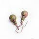 Earrings with unakite 'Force of nature', Earrings, Moscow,  Фото №1
