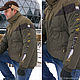 Green zip-up jacket, Mens bomber jacket, Olive Jacket with collar, Mens outerwear, Novosibirsk,  Фото №1