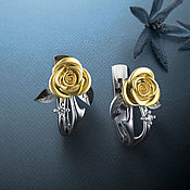 Украшения handmade. Livemaster - original item Earrings classic: Golden roses. Handmade.
