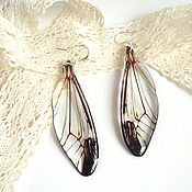 Украшения handmade. Livemaster - original item Transparent Wings Earrings Dragonfly Butterfly Insects Epoxy Resin. Handmade.