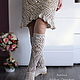 Women's knitted linen boots 'Pelageya'. High Boots. MadameBoots. Online shopping on My Livemaster.  Фото №2