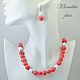 'Scarlet flower ' set of coral and agate jewelry, Jewelry Sets, Bratsk,  Фото №1