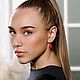 Coral Earrings / Red Earrings / Gold Earrings / Small Earrings. Earrings. JEWEL OLGA. Online shopping on My Livemaster.  Фото №2