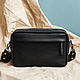 Сумка кожаная через плечо "Панама" кросс боди. Черная. Мужская сумка. LEWSKI (Юрий). Ярмарка Мастеров.  Фото №5
