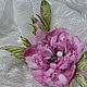 Brooch textile peony silk Lilac wedding. Brooches. LIUDMILA SKRYDLOVA (flower glade). My Livemaster. Фото №5