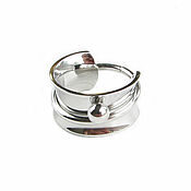 Украшения handmade. Livemaster - original item Stylish ring without stones, wide ring, women`s ring. Handmade.