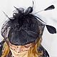 Evening hat with veil with flies and veil with rhinestones Tamara. Sombreros de la boda. Fashion workshop madam YLora. Online shopping on My Livemaster.  Фото №2
